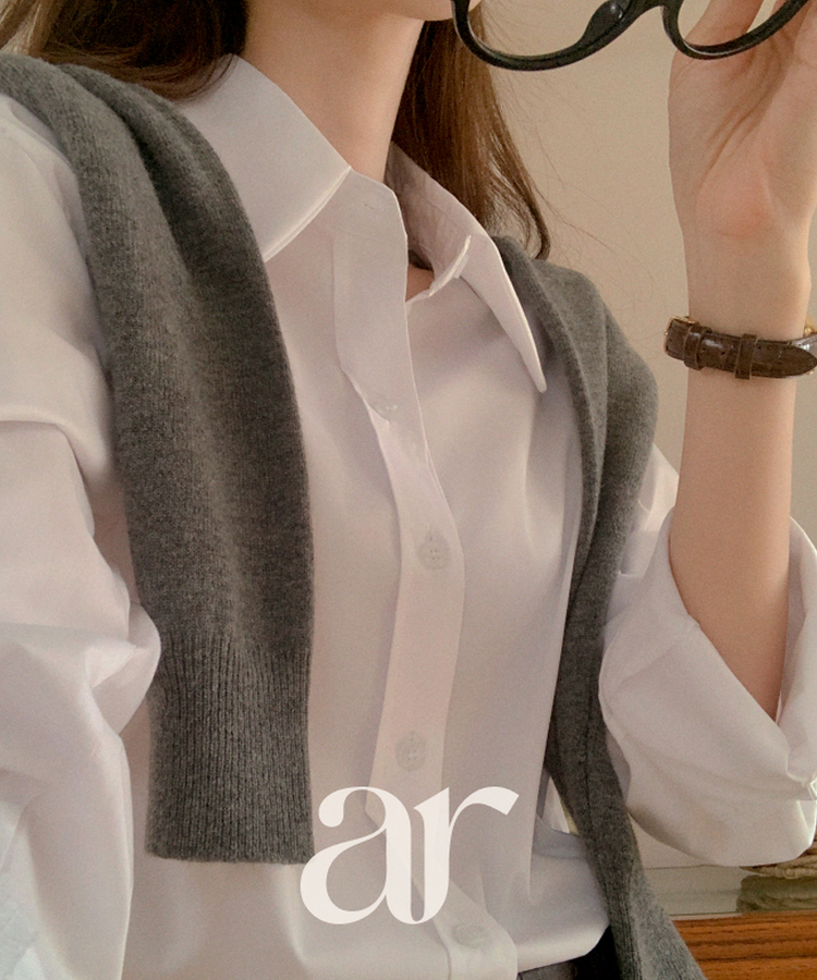 （MADE／定番シャツ／快適な着心地）デイリー ダブルステッチ スタンダードシャツ IVORY