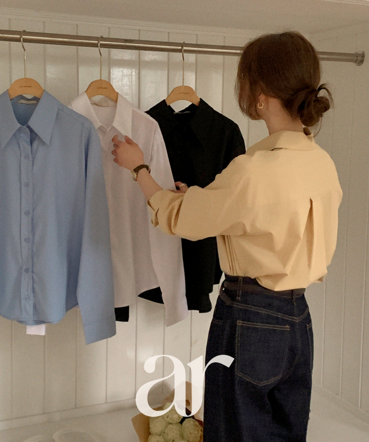 （MADE／定番シャツ／快適な着心地）デイリー ダブルステッチ スタンダードシャツ BEIGE