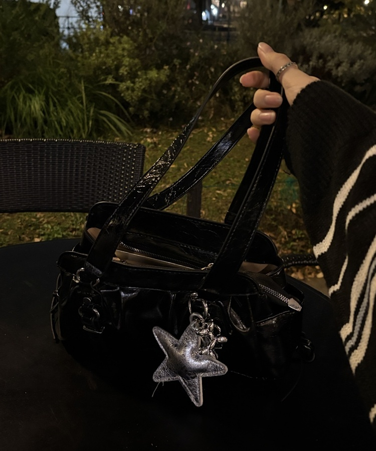 레더 리본 미니 숄더백