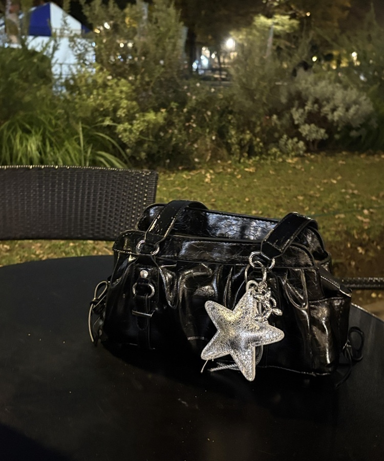 레더 리본 미니 숄더백