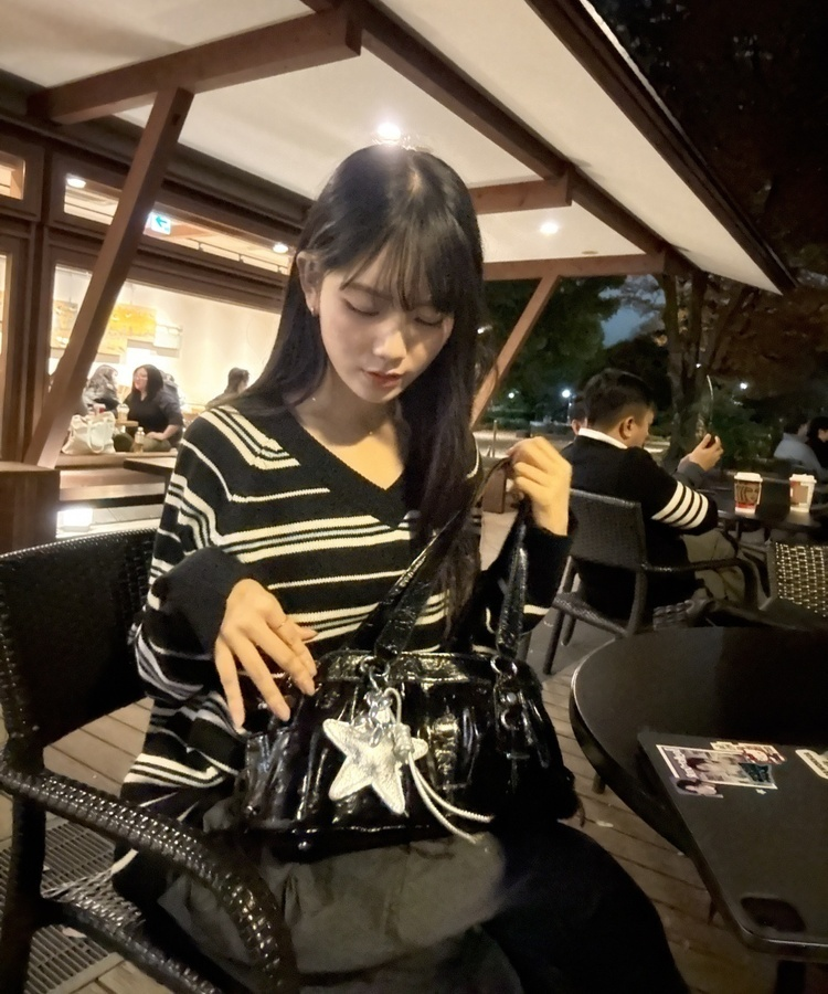 레더 리본 미니 숄더백