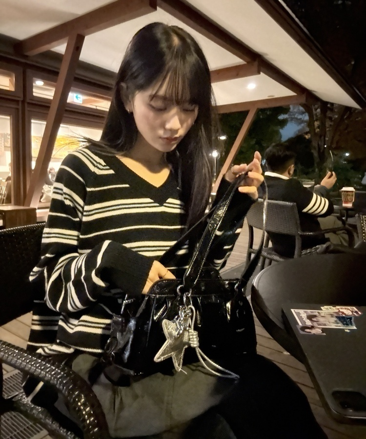 레더 리본 미니 숄더백