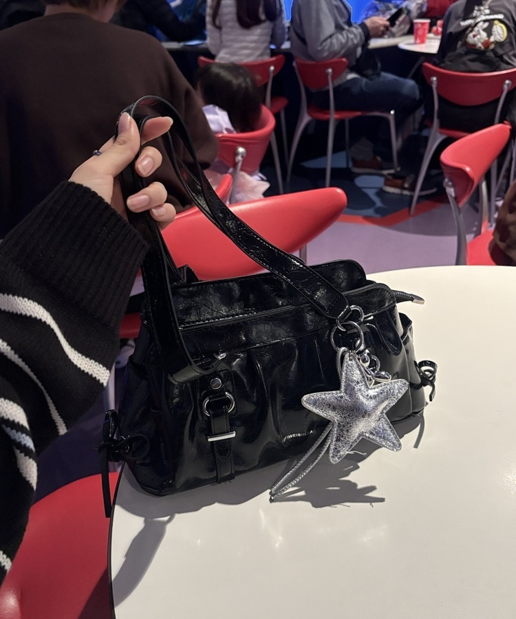 레더 리본 미니 숄더백