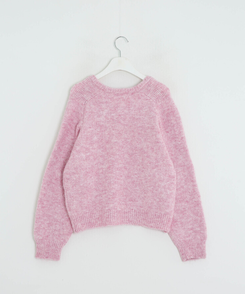 Vネックメランジニット