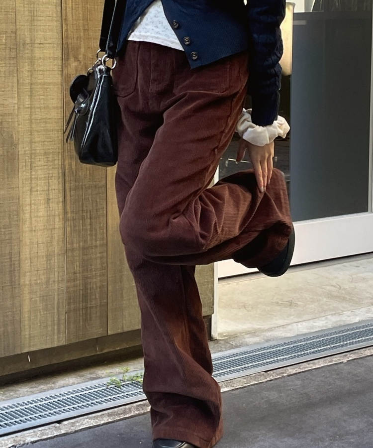 포켓 융기모 코듀로이 팬츠