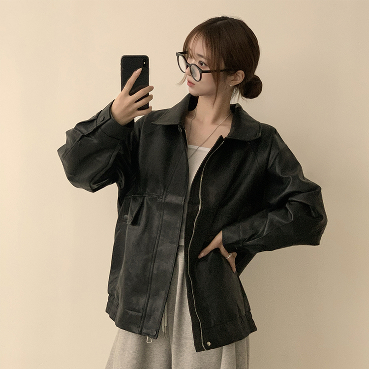 지금부터 겨울까지 쭈욱 쿠쿠다스 루즈핏 가을 긴팔 카라 버튼 라이더 자켓