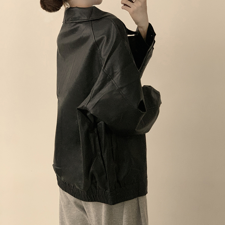 지금부터 겨울까지 쭈욱 쿠쿠다스 루즈핏 가을 긴팔 카라 버튼 라이더 자켓