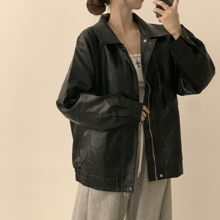 지금부터 겨울까지 쭈욱 쿠쿠다스 루즈핏 가을 긴팔 카라 버튼 라이더 자켓