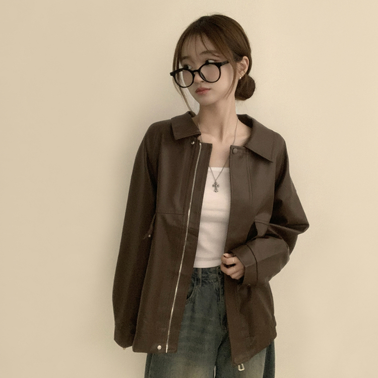 지금부터 겨울까지 쭈욱 쿠쿠다스 루즈핏 가을 긴팔 카라 버튼 라이더 자켓