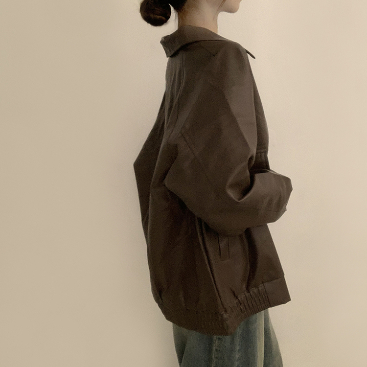 지금부터 겨울까지 쭈욱 쿠쿠다스 루즈핏 가을 긴팔 카라 버튼 라이더 자켓