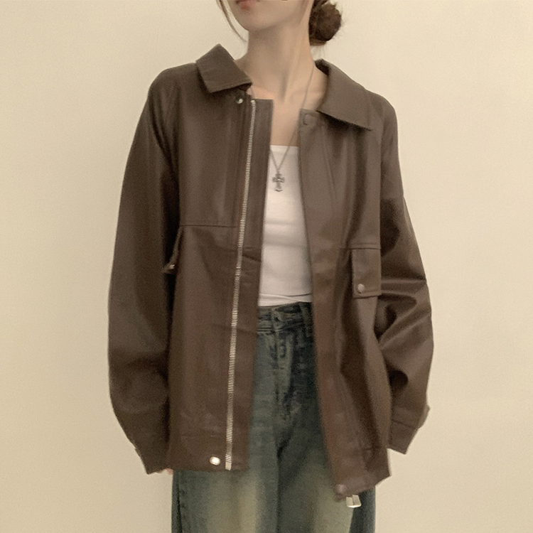 지금부터 겨울까지 쭈욱 쿠쿠다스 루즈핏 가을 긴팔 카라 버튼 라이더 자켓