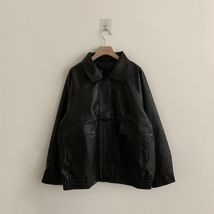 지금부터 겨울까지 쭈욱 쿠쿠다스 루즈핏 가을 긴팔 카라 버튼 라이더 자켓