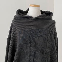 [아방소매] 위픈 빈티지 하찌 레터링 루즈핏 후드 니트