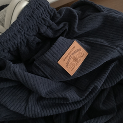 스튜 골덴 코듀로이 가죽패치 루즈 와이드 더블 핀턱 트레이닝 팬츠 6color