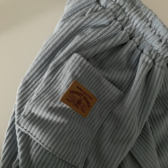 스튜 골덴 코듀로이 가죽패치 루즈 와이드 더블 핀턱 트레이닝 팬츠 6color