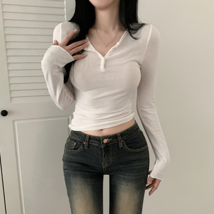 スリムインナー長袖Tシャツ WHITE