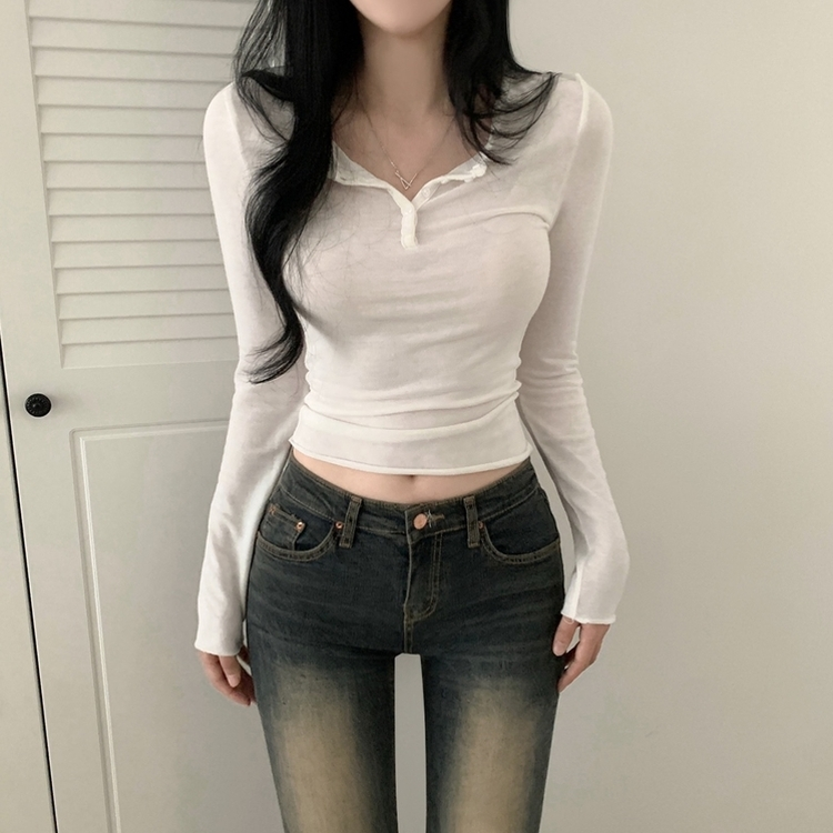 スリムインナー長袖Tシャツ WHITE