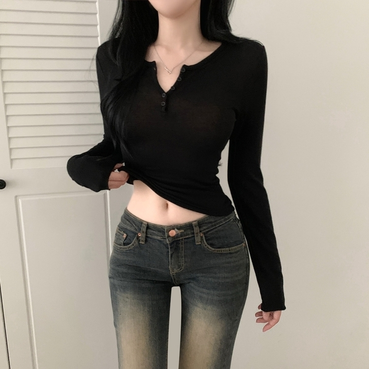 スリムインナー長袖Tシャツ BLACK