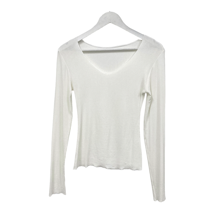 ディープVネック薄手長袖Tシャツ(6color)