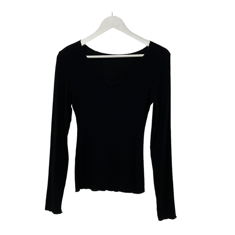 ディープVネック薄手長袖Tシャツ(6color)