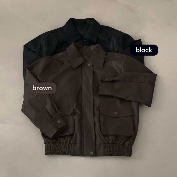 시크한 도시여자솔라리 오버핏 탄탄 레더 자켓 점퍼