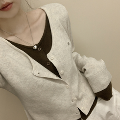 ペンダントワッペンニットカーディガン LIGHT BEIGE