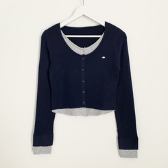 ペンダントワッペンニットカーディガン