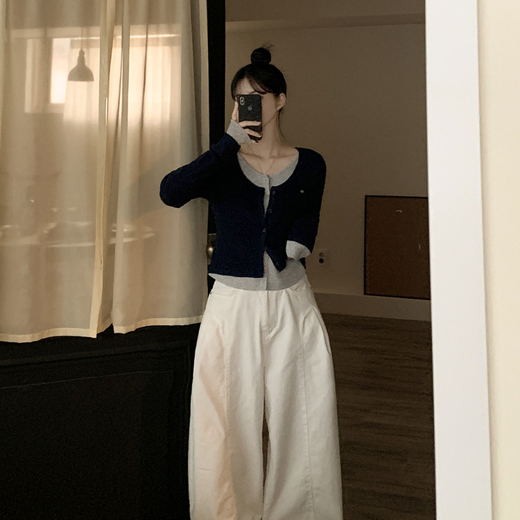 ペンダントワッペンニットカーディガン NAVY