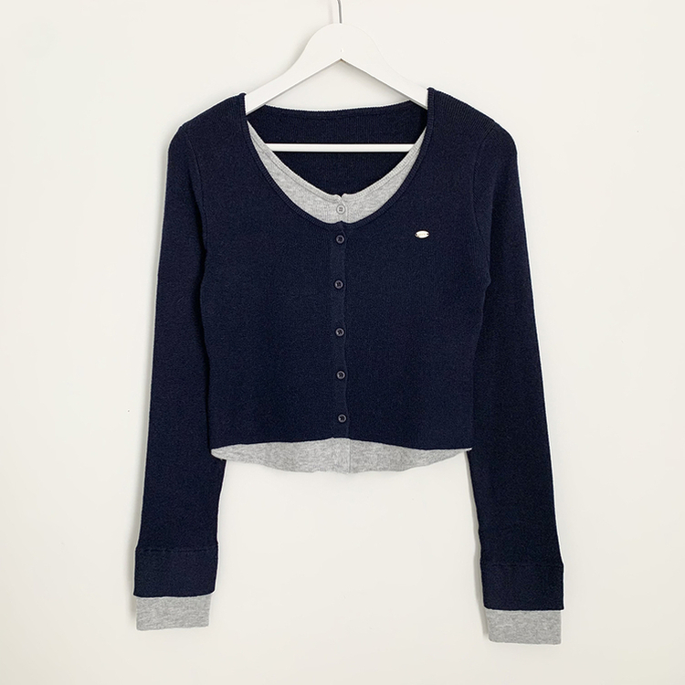 ペンダントワッペンニットカーディガン