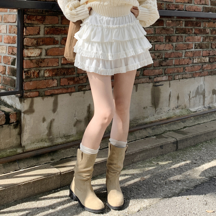 ベルベットティアードAラインミニスカート WHITE