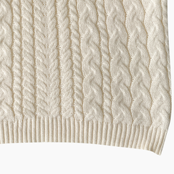 히너 브이넥 꽈배기 케이블 도톰 오버핏 박시 니트