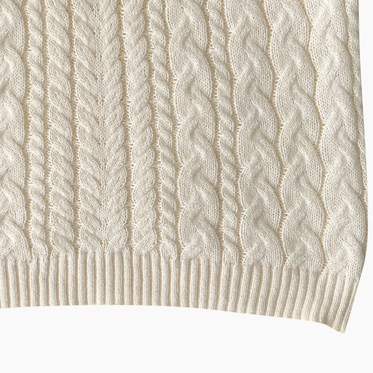 히너 브이넥 꽈배기 케이블 도톰 오버핏 박시 니트