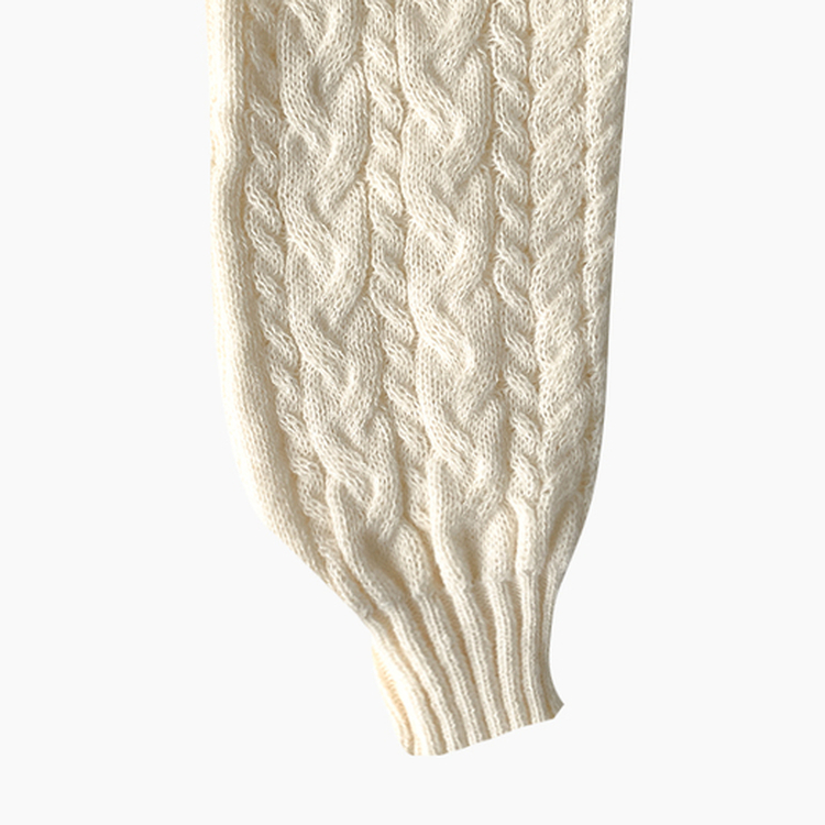 히너 브이넥 꽈배기 케이블 도톰 오버핏 박시 니트