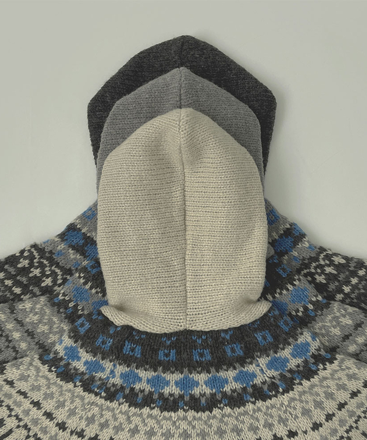 보들 노르딕 보온성 좋은 후드 가디건