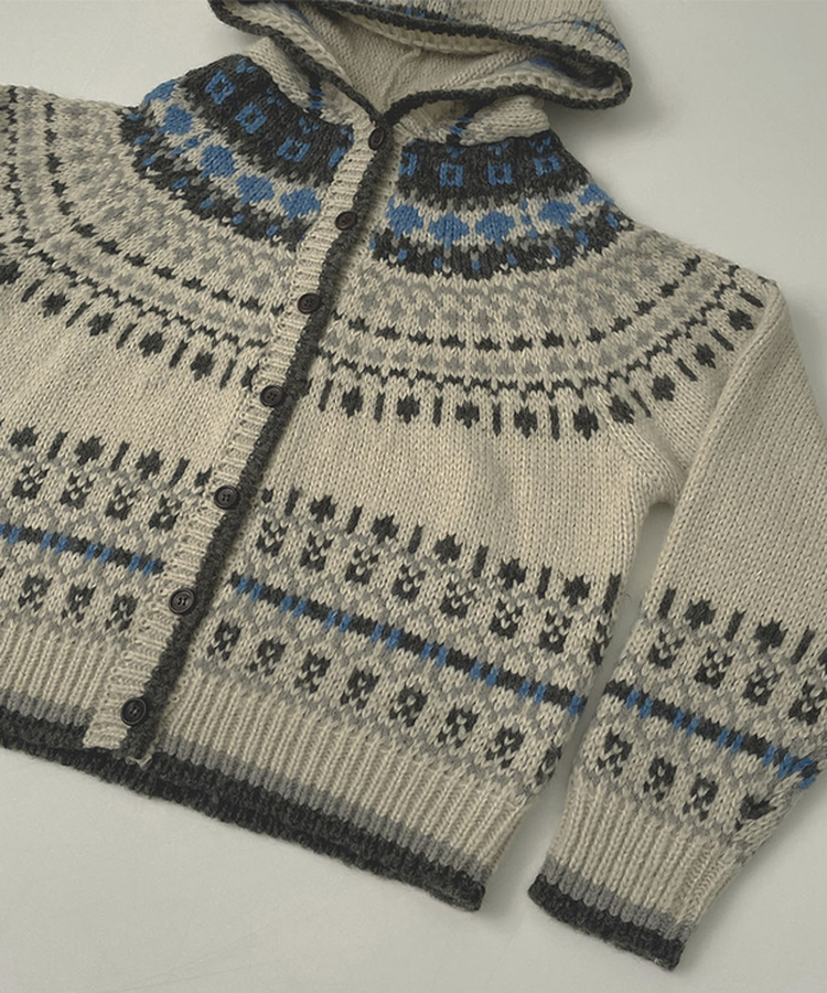 보들 노르딕 보온성 좋은 후드 가디건