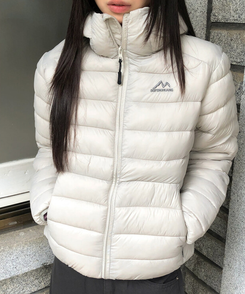 フードナイロン軽量ダウンジャンパー GRAY