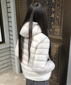 フードナイロン軽量ダウンジャンパー GRAY