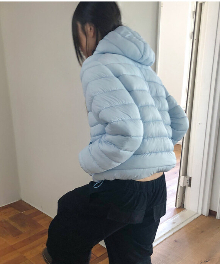 フードナイロン軽量ダウンジャンパー SKY BLUE