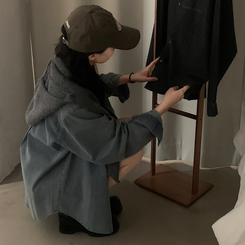 Made 소호 빈티지 자수 포켓 데님 카라셔츠 청남방 연청