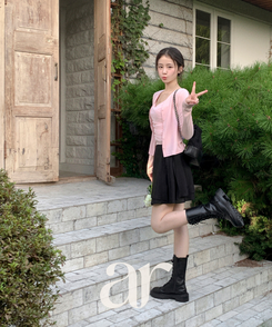 (タンクトップ+カーディガンset/カップ付き/フェミニンムードたっぷり♡) シャーリング スリーブレス 長袖 カーディガン セット PINK