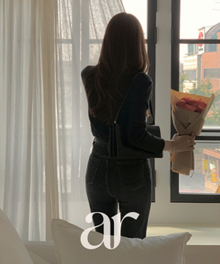 スクエアネックデイリー長袖ニット(7color) BLACK