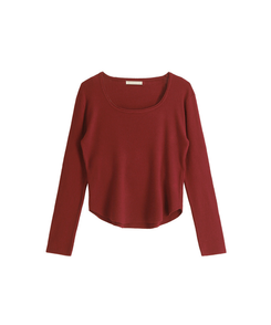 スクエアネックデイリー長袖ニット(7color)