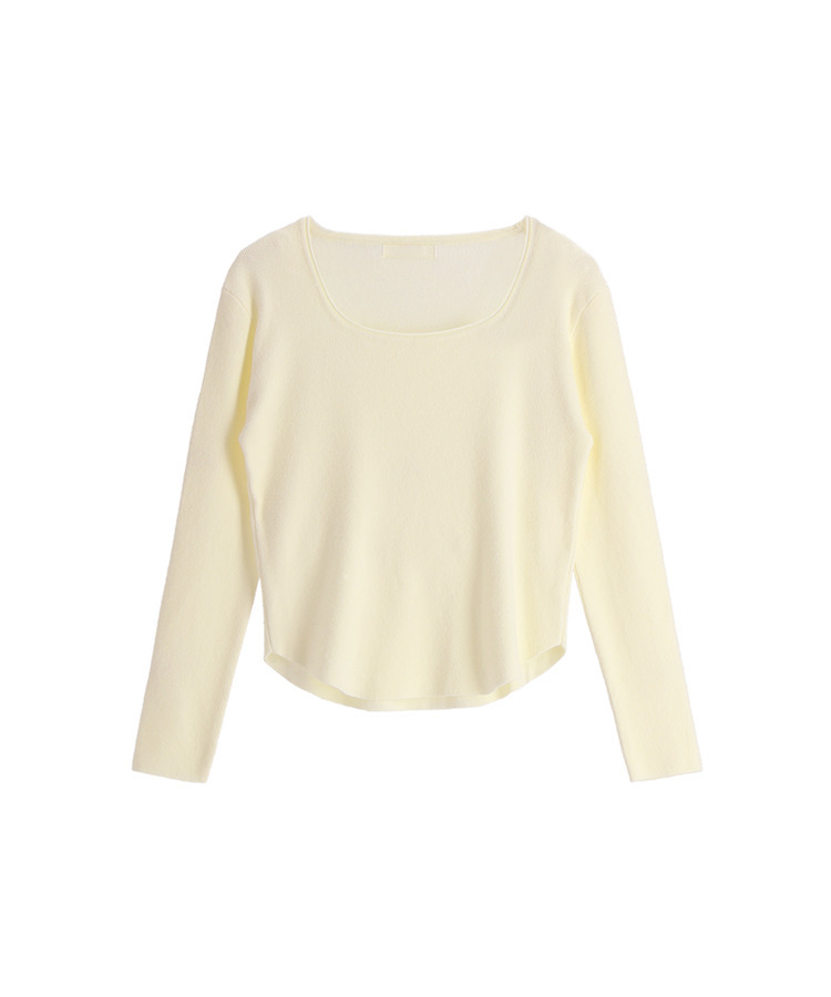 スクエアネックデイリー長袖ニット(7color)