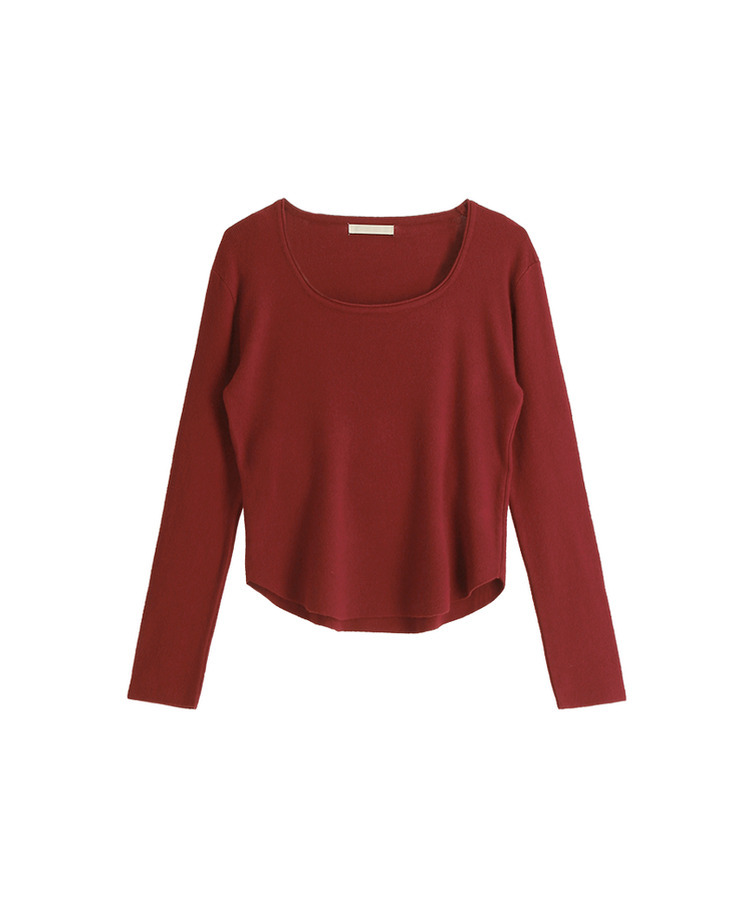 スクエアネックデイリー長袖ニット(7color)