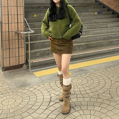 スエードロングブーツ BEIGE