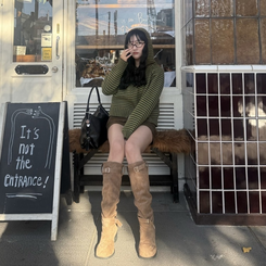 スエードロングブーツ BEIGE