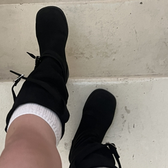 スエードロングブーツ BLACK