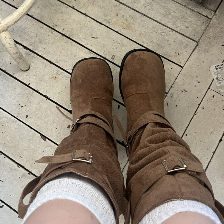 スエードロングブーツ BEIGE