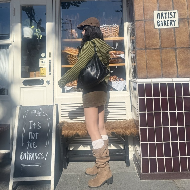 スエードロングブーツ BEIGE