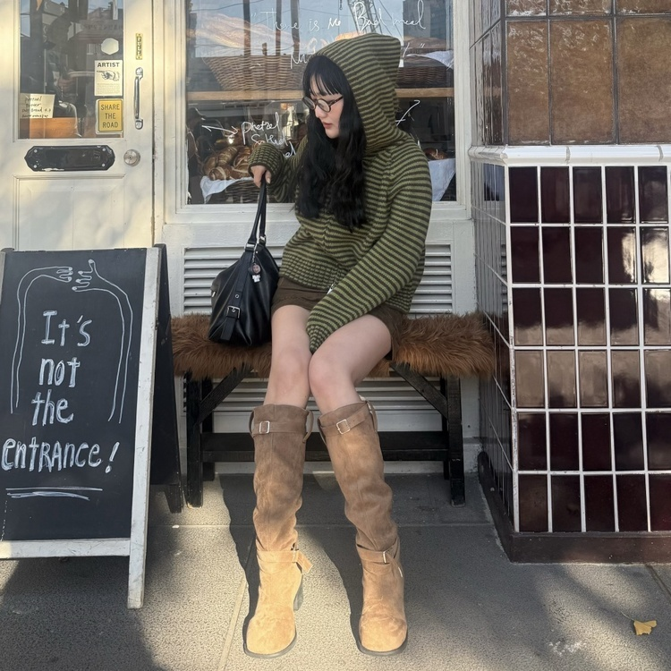 スエードロングブーツ BEIGE